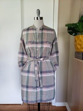 GAP Essential Plaid Shirt Dress Size Small